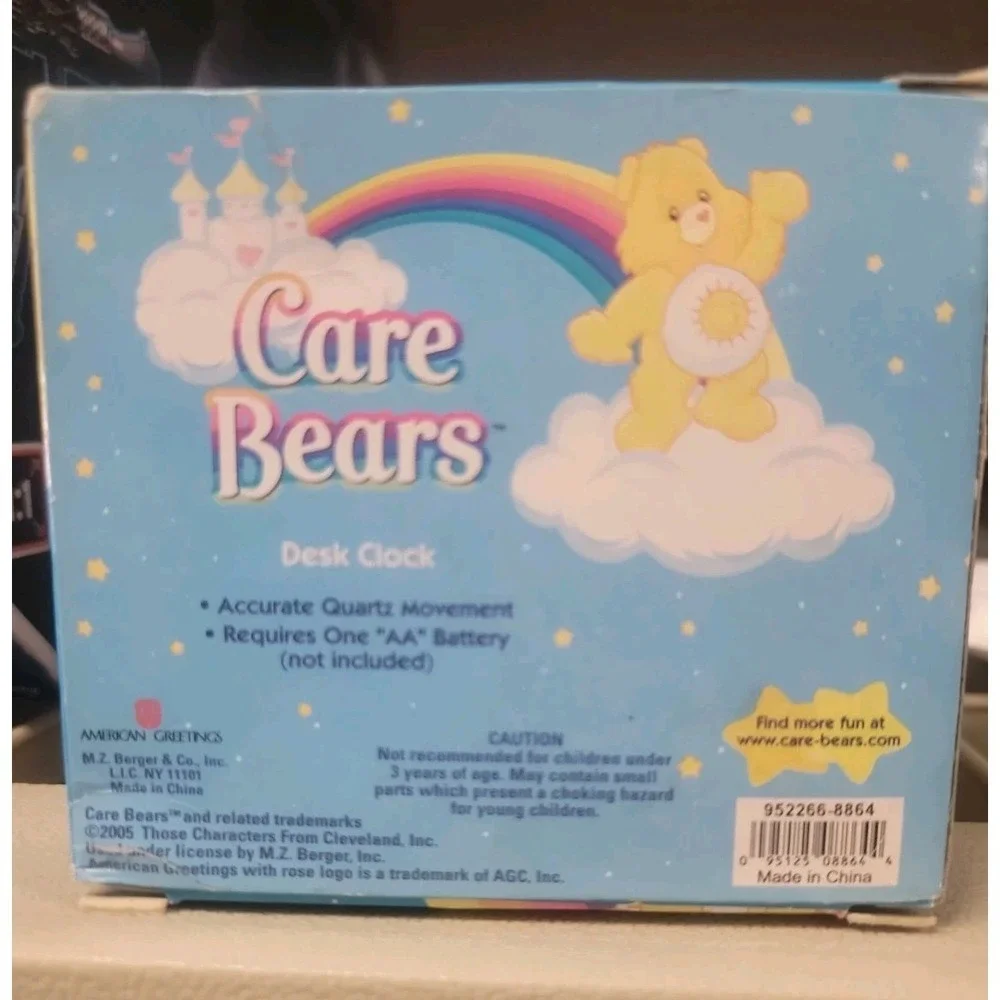American Greetings Care Bears Table Top Clock Analog Display NEW In Box!